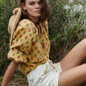 Anthropologie Porridge Elizabeth Peasant Blouse In Size M